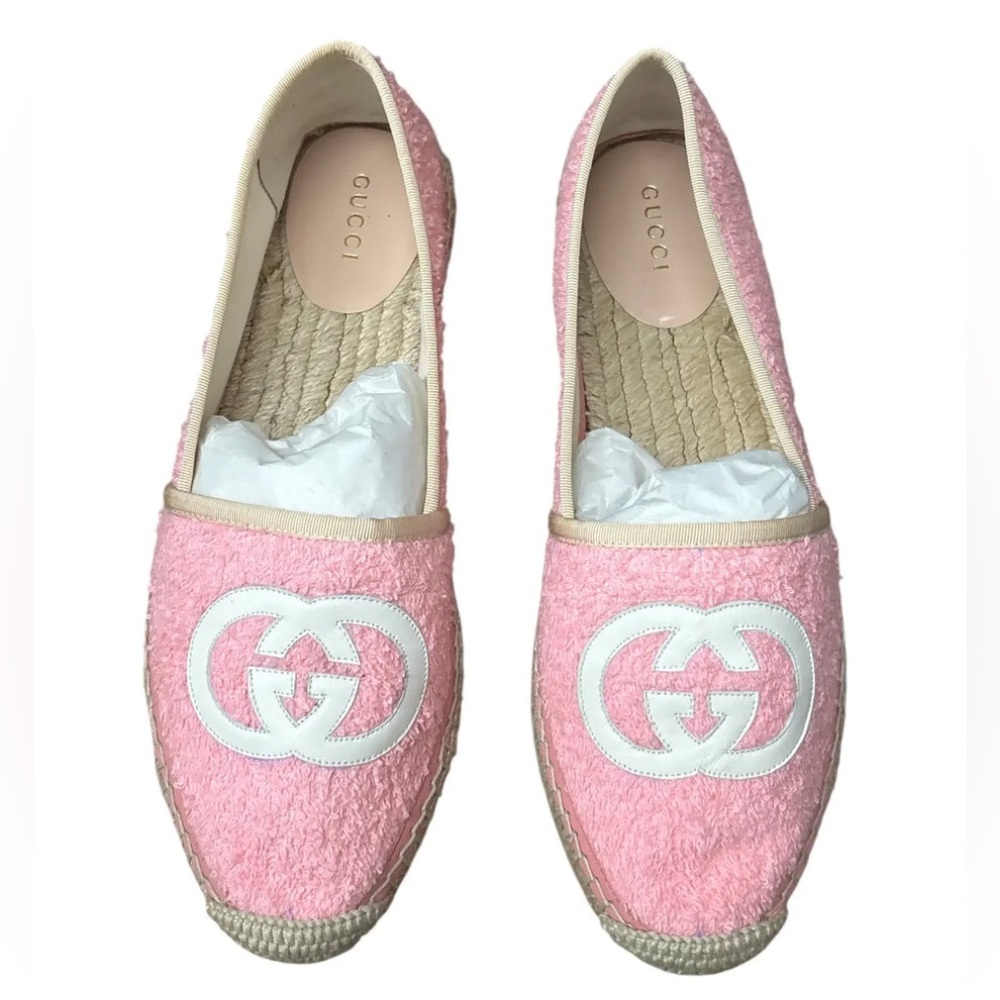 Gucci Interlocking G Terry Cloth Espadrilles EU39 US8.5 Pink; Full inclusion - Picture 4 of 16